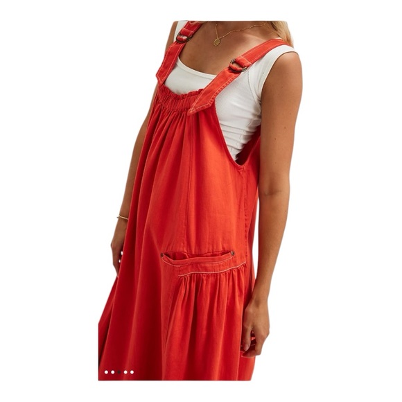 NWT Free People Machu Barrel Midi Dress Women’s SZ XS in Cherry - Picture 3 of 11